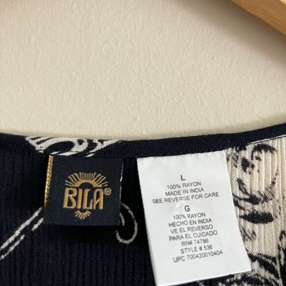 BILA vintage 90s Victorian inspired printed crinkle black button midi maxi dress - Picture 8 of 11